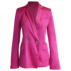 Autre Marque-Blazer con botonadura forrada en acetato rosa David Koma-Rosa