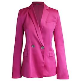 Autre Marque-David Koma Double-Breasted Blazer in Pink Acetate-Pink