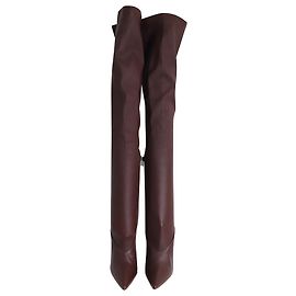 Saison Yeezy 5 Bottes Genou Stretch en Cuir Oxblood Rouge Bordeaux