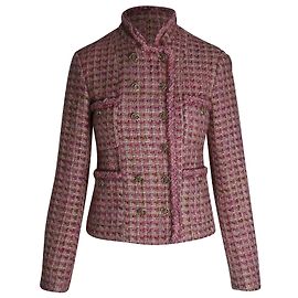 Chanel-gefütterte Tweed-Jacke aus rosa Wolle Pink