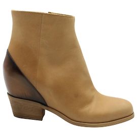 Maison Martin Margiela MM6 Botines Maison Margiela en Piel Beige Beige