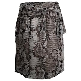 Moschino Cheap And Chic-Moschino Cheap And Chic Snake Print Skirt in Animal Print Silk-Other