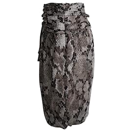 Moschino Cheap And Chic-Moschino Cheap And Chic Snake Print Skirt in Animal Print Silk-Other