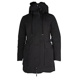 Moncler-Moncler Fur-Trimmed Hooded Jacket in Black Polyamide-Black