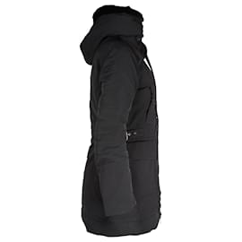 Moncler-Moncler Fur-Trimmed Hooded Jacket in Black Polyamide-Black