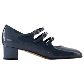 Kina Pumps – Carel – Lackleder – Graublau Blau