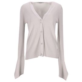 Max Mara Rippstrick-Cardigan aus Ecru-Viskose Weiß Roh