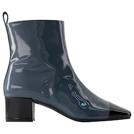 Carel-Estime Ankle Boots - Carel - Patent Leather - Grey Blue/Black-Blue