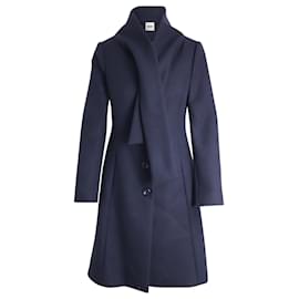 Moschino-Moschino Cheap And Chic Coat in Navy Blue Wool-Navy blue
