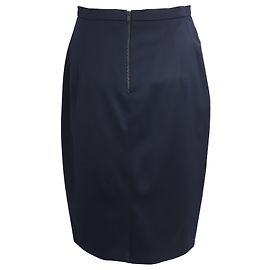 Falda Lápiz Burberry en Lana Azul Marino Azul marino