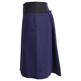 Alberta Ferretti-Alberta Ferretti Knee Length Skirt in Purple Wool-Purple