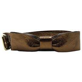 Chloé Cinto com fivela e detalhe de laço Chloe em couro bronze Metálico Bronze