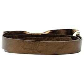 Chloé-Chloe Bow Detail Buckle Belt en cuir bronze-Métallisé,Bronze