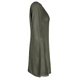 Hermès-Hermes Knitted Tunic Knee Length Dress in Green Silk-Green