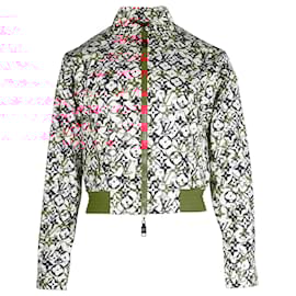 Louis Vuitton-Louis Vuitton LV Monogram Logo Print Bomber court en coton rouge-Rouge