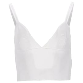 Autre Marque-Dion Lee V-Neck Sleeveless Crop Top in White Rayon-White
