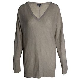 Theory-Pullover mit V-Ausschnitt und Dolman-Ärmeln aus beigem Kaschmir Beige