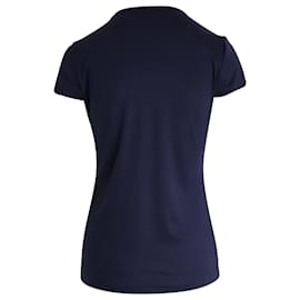 Moschino Cheap And Chic-Moschino Cheap And Chic Bow T-shirt in Navy Blue Wool-Blue