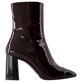 Carel-Donna Ankle Boots - Carel - Patent Leather - Brown/Black-Brown
