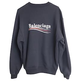 Balenciaga - Men - Oversized Distressed logo-print Cotton-jersey Hoodie Purple - L