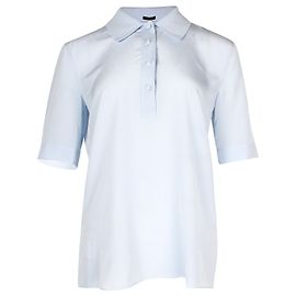 Joseph Kurzarm-Poloshirt aus hellblauer Viskose Blau Hellblau
