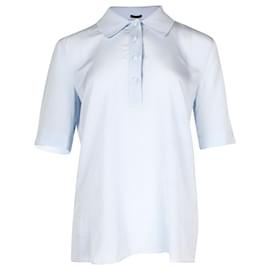 Joseph-Joseph Short Sleeve Polo Shirt in Light Blue Viscose-Blue,Light blue