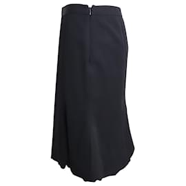 Moschino Cheap And Chic-Moschino Cheap And Chic Fluted Skirt in Black Wool-Black