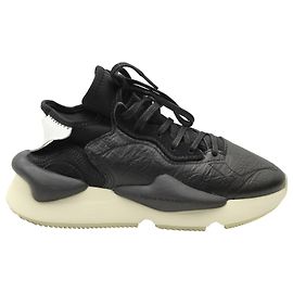 Y3 Y-3 Kaiwa GX1053 Low-Top-Sneaker aus schwarzem Leder Schwarz
