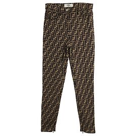 Pantalón Fendi Zucca-Print de algodón marrón Castaño