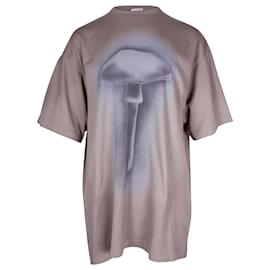 Acne-Acne Studios Edra Airbrush Übergroßes T-Shirt aus grauer Baumwolle-Grau