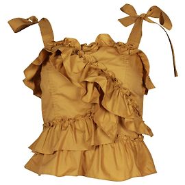 Ulla Johnson Cleo Canotta con volant con scollo quadrato in cotone giallo Giallo