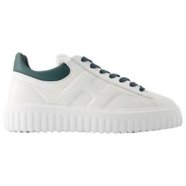 Allacciato-Sneaker mit H-Streifen – Hogan – Leder – Weiß Weiß