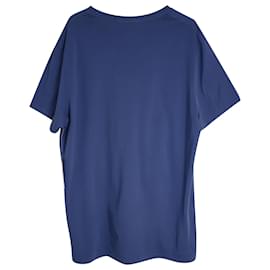 Burberry-Burberry Camiseta gola redonda em algodão azul-Azul