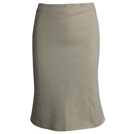 Saia Lápis Moschino em Lã Creme Branco Cru