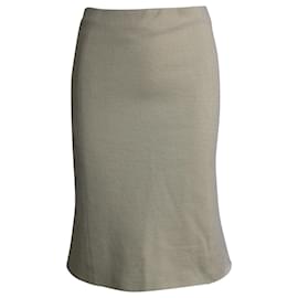Moschino-Moschino Pencil Skirt in Cream Wool-White,Cream