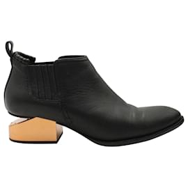 Alexander Wang-Alexander Wang Kori Ankle Boots in Black Leather-Black