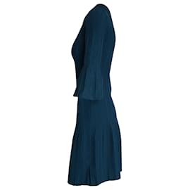 Michael Kors-Michael Michael Kors Bell Sleeve Dress in Green Viscose-Green