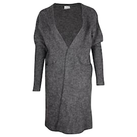 Acne-Acne Studios Raya Open Cardigan in Grey Mohair and Wool Blend-Grey