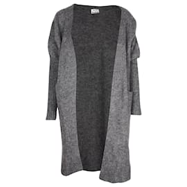 Acne-Acne Studios Raya Open Cardigan in Grey Mohair and Wool Blend-Grey