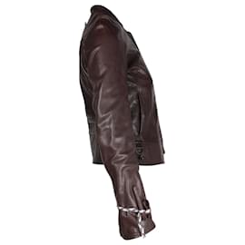 Hugo Boss-Boss Jacket with Braided Details in Brown Leather-Brown