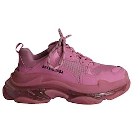 Balenciaga-Balenciaga Triple S Sneakers in Pink Polyester-Pink