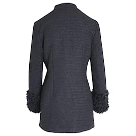 Gucci-Gucci Tweed Jacket in Black Wool-Black