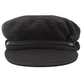 Maison Michel Abby Baker Boy Hat in Black Wool Black