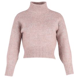 Hugo Boss Pull à Col Roulé en Laine Rose Rose