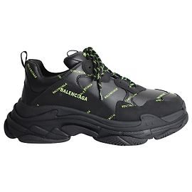 Balenciaga Triple S Allover Logo in sintetico nero Nero