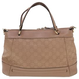Gucci-GUCCI GG Canvas Guccissima Hand Bag 2way Shoulder Bag Beige 269894 Auth th3730-Beige