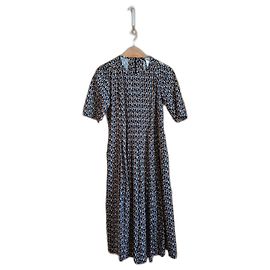 Vestido Max Mara S de popelín de algodón estampado Multicolor