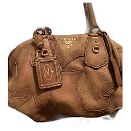 Sac à main Prada en fourrure camel à franges Camel