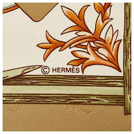 Hermès-Hermes White Herbier de Gavarnie Silk Scarf-White,Other