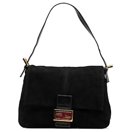 Fendi-Fendi Black Suede Mamma Forever-Noir